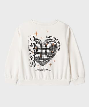 Sweat en molleton doux imprimé fille vue3 - GEMO 4G FILLE - GEMO