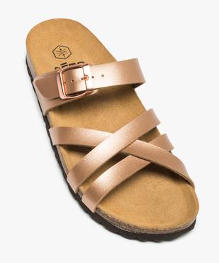 Mules femme à talon plat et brides métallisées vue5 - GEMO (CASUAL) - GEMO