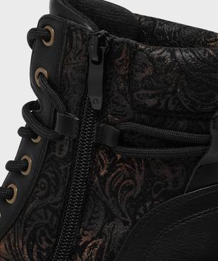 Bottines à lacets avec empiècement à motifs femme - Emilia Rosa vue6 - EMILIA ROSA - GEMO