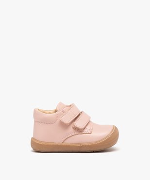 Baskets premiers pas bébé fille dessus en cuir uni - NA! vue2 - NA! - GEMO