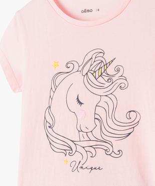 Tee-shirt fille pastel à motif pailleté vue2 - GEMO (ENFANT) - GEMO