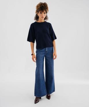 Jean palazzo taille haute femme vue4 - GEMO 4G FEMME - GEMO