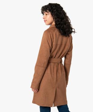 Manteau trench en suédine avec ceinture femme vue3 - GEMO(FEMME PAP) - GEMO