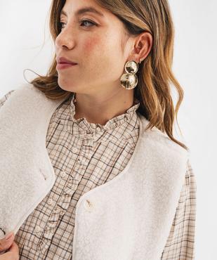 Veste sans manches en sherpa femme vue7 - GEMO 4G FEMME - GEMO