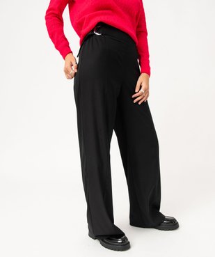 Pantalon large avec boucles à la ceinture femme vue1 - GEMO(FEMME PAP) - GEMO