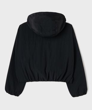 Sweat zippé à capuche coupe courte en matière déperlante fille vue4 - GEMO (JUNIOR) - GEMO