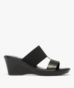 Mules femme compensées à bride élastique et bride fantaisie vue1 - GEMO(URBAIN) - GEMO