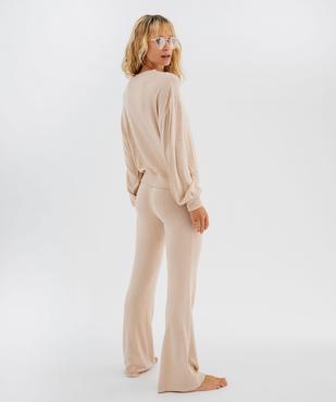 Pyjama en maille extensible femme vue3 - GEMO 4G FEMME - GEMO