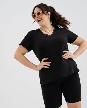 Tee-shirt manches courte à col V femme grande taille vue10 - GEMO (G TAILLE) - GEMO
