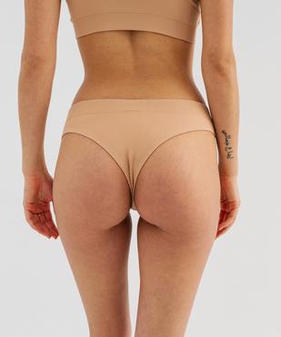 Tanga sans coutures en maille côtelée femme vue2 - GEMO 4G FEMME - GEMO