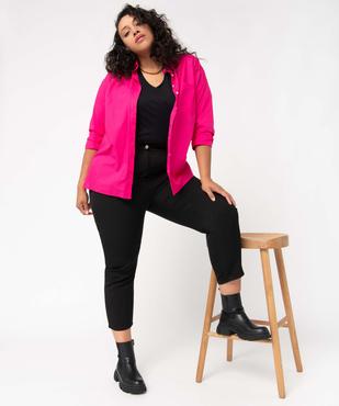 Pantalon femme grande taille en toile coupe large vue5 - GEMO (G TAILLE) - GEMO
