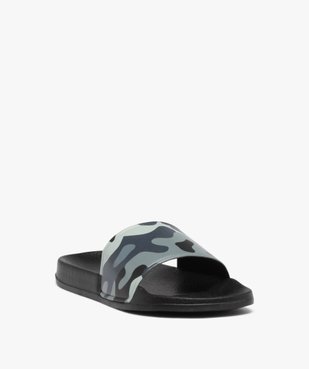 Mules de piscine homme imprimées camouflage vue2 - GEMO (PLAGE) - GEMO