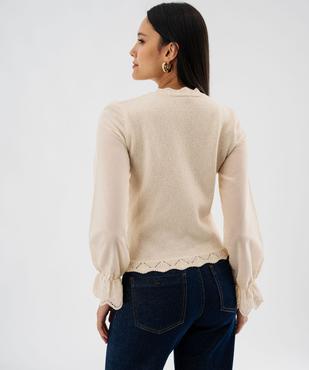 Pull effet 2-en-1 à manches chemise femme vue3 - GEMO 4G FEMME - GEMO