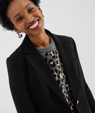 Veste de tailleur avec 1 bouton gravé femme vue2 - GEMO(FEMME PAP) - GEMO
