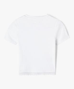 Tee-shirt à manches courtes avec bas en dentelle fille vue4 - GEMO (JUNIOR) - GEMO