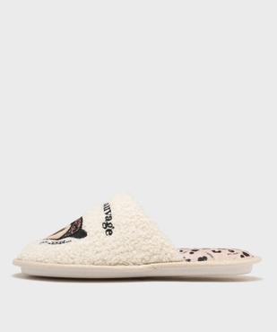 Chaussons forme mules en fourrure imitation femme vue3 - GEMO(HOMWR FEM) - GEMO