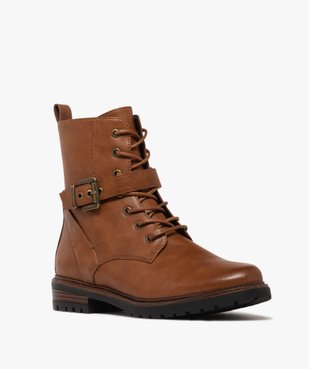 Boots femme à semelle crantée avec zip et bout amande vue3 - GEMO 4G FEMME - GEMO