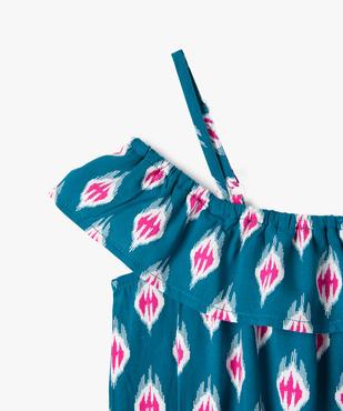 Robe fille imprimée à bretelles et col volanté  vue2 - GEMO (ENFANT) - GEMO