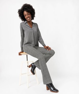 Blouse à manches longues imprimée en matière fluide femme vue5 - GEMO 4G FEMME - GEMO