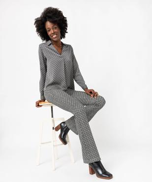 Blouse à manches longues imprimée en matière fluide femme vue5 - GEMO 4G FEMME - GEMO