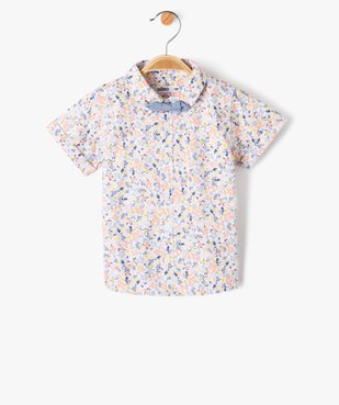 Chemise bébé garçon à manches courtes à fleurs et nœud papillon vue1 - GEMO(BEBE DEBT) - GEMO