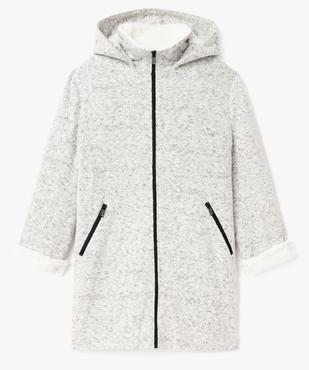 Manteau à capuche en maille bouclette et doublure  femme grande taille vue2 - GEMO (G TAILLE) - GEMO