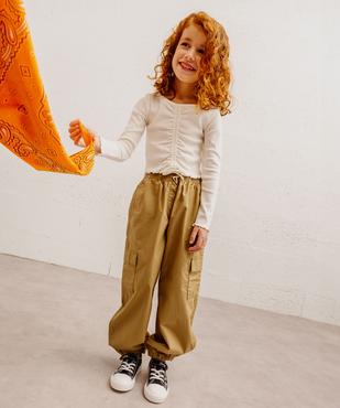 Pantalon cargo parachute en toile fine fille vue7 - GEMO 4G FILLE - GEMO