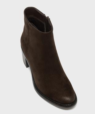 Boots zippées en suédine à talon haut et large femme - Valentina Baldano vue5 - VALENTINA BALDA - GEMO