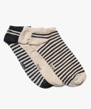 Chaussettes ultra courtes rayées et pailletées femme (lot de 3) vue2 - GEMO(HOMWR FEM) - GEMO