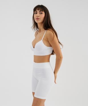 Brassière push-up sans coutures en maille côtelée à fines bretelles femme vue10 - GEMO 4G FEMME - GEMO