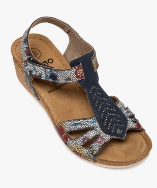 Sandales femme confort dessus multicolores finitions strass vue5 - GEMO (CONFORT) - GEMO
