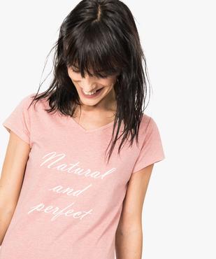 Chemise de nuit imprimée à manches courtes femme vue2 - GEMO 4G FEMME - GEMO