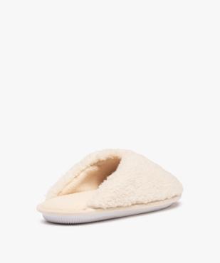 Chaussons femme mules plates unies en textile sherpa vue4 - GEMO 4G FEMME - GEMO