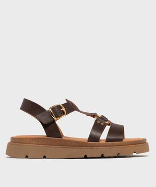 Sandales spartiates à épaisse semelle crantée femme - 5 Miles vue1 - 5 MILES - GEMO