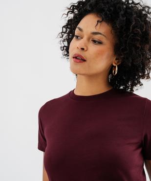 Tee-shirt manches courtes et col rond en coton résistant femme vue3 - GEMO(FEMME PAP) - GEMO
