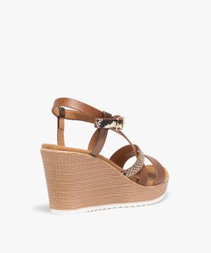 Sandales femme compensées à brides fantaisie vue4 - GEMO(URBAIN) - GEMO