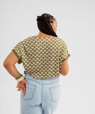 Tee-shirt imprimé à manches courtes à col V femme grande taille vue3 - GEMO 4G GT - GEMO