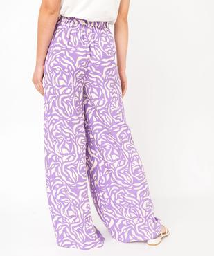 Pantalon large et fluide à taille haute et imprimé femme vue3 - GEMO(FEMME PAP) - GEMO
