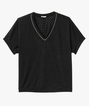 Pull femme grande taille à manches courtes et maille ajourée vue4 - GEMO (G TAILLE) - GEMO
