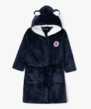 Robe de chambre en velours avec capuche garçon - LuluCastagnette vue1 - LULUCASTAGNETTE - GEMO