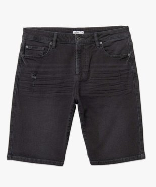 Bermuda en jean homme délavé, plissé et patiné vue4 - GEMO (HOMME) - GEMO