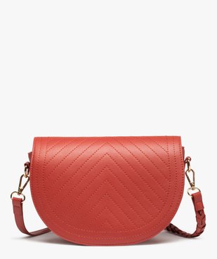 Sac femme forme besace avec surpiqûres sur le rabat vue1 - GEMO (ACCESS) - GEMO