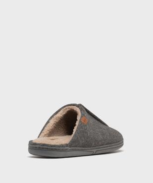 Chaussons mules en feutrine et fourrure imitation homme - Dim vue4 - DIM - GEMO