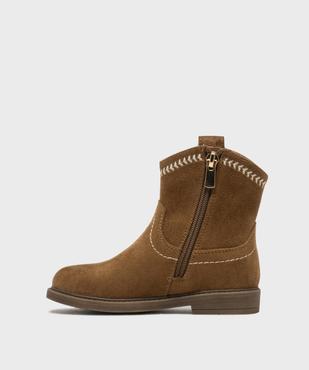 Boots western zippées en suédine fille - LuluCastagnette vue3 - LULUCASTAGNETTE - GEMO