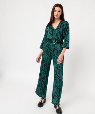 Combinaison pantalon fluide à manches 3/4 femme vue1 - GEMO(FEMME PAP) - GEMO