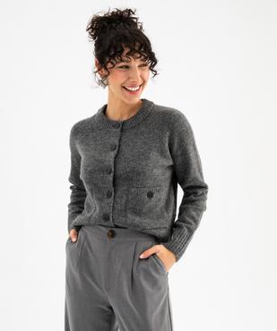 Gilet à col rond coupe courte femme vue1 - GEMO(FEMME PAP) - GEMO