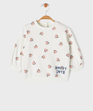 Sweat molletonné avec motifs bébé fille vue1 - GEMO 4G BEBE - GEMO
