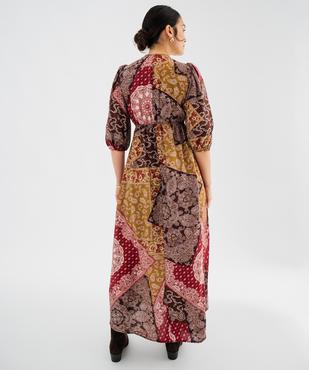 Robe longue col V femme vue1 - GEMO(FEMME PAP) - GEMO