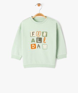 Sweat à message en molleton doux bébé garçon vue1 - GEMO 4G BEBE - GEMO
