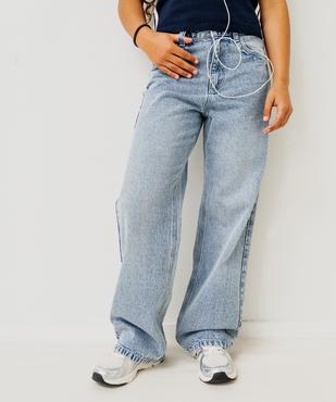 Jean Straight avec taille ajustable fille vue1 - GEMO (JUNIOR) - GEMO